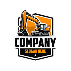Excavating company ready made emblem logo template. Best for excavating company related industry © bonky