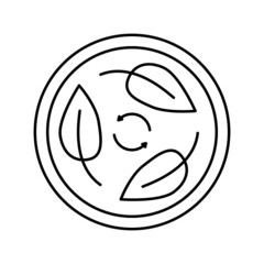 biodegradable cosmetic line icon vector illustration