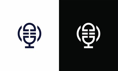 Podcast logo design. podcast icon, logo design template	