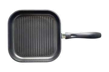 Top view of grill pan isolated on white background