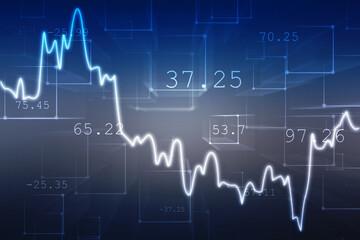 Business Growth graph on technology background, Futuristic raise arrow chart digital transformation abstract technology background. Big data and business growth currency stock and investment economy
