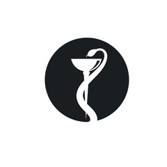 medical snake vector icon illustration