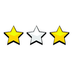 Obraz premium Vector icon three stars success rating