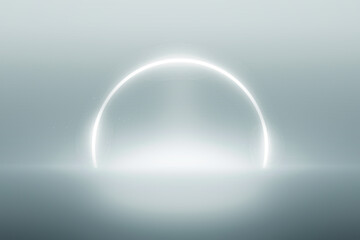 Luxury silver premium product template background of beauty cosmetic advertising package white elegant display stand or blank fashion podium platform stage on gray promotion banner showcase backdrop.