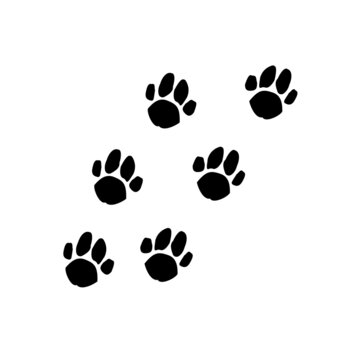 Animal tracks. Paw prints of cats and dogs. Editable vectors.