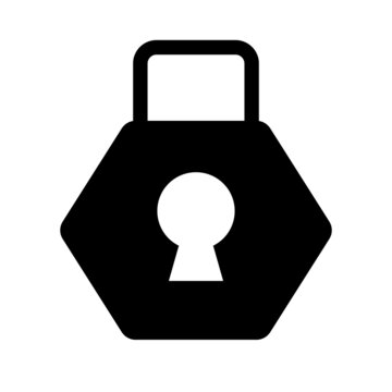 Padlock silhouette icon. Protection and lock. Vector.