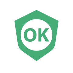 Shield and OK sign. Vectors.