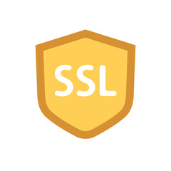 Shield icon with SSL written on it. Security icon. Vector.