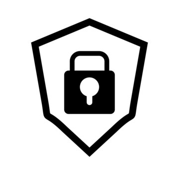 Shield and padlock. Security icon. Editable vector.