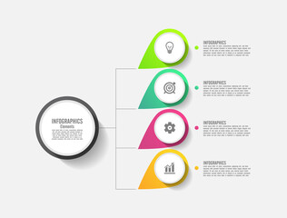 Presentation business abstract background infographic template circle colorful with 4 step