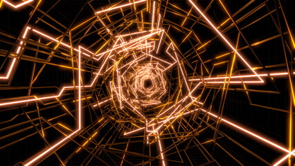 グリッド ワイヤーフレーム VJ トンネル オレンジ [別Verあり]