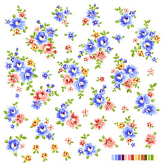 Plakat Beautiful flower illustration material collection,