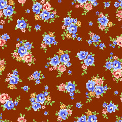 Seamless and beautiful flower illustration pattern,