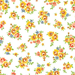 Seamless and beautiful flower illustration pattern,