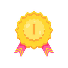 Abstract Flat Cartoon Active Lifestyle Training Exercising Sport Medal Vector Design Style Element Isolated Grades Learning Concept