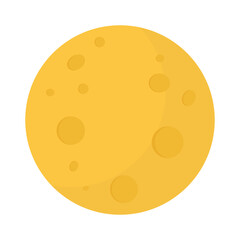 Moon in flat design style.