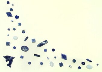 Blue Dolphin Semiprecious Gemstone Jewelry Concept or Inspiration Board with Sodalite Beads  and...