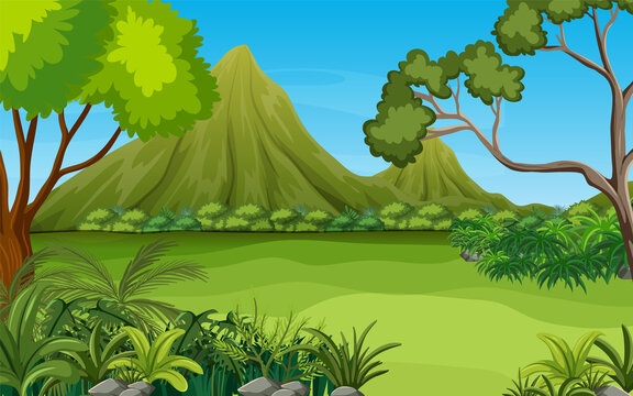 Prehistoric forest scene background