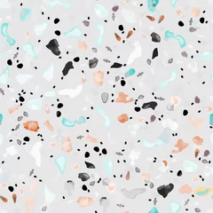 Wallpaper murals Pastel Terrazzo Texture Vector. Flooring Seamless Pattern