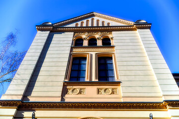 Side of The Nozykow Synagogue in Warsaw, Poland.