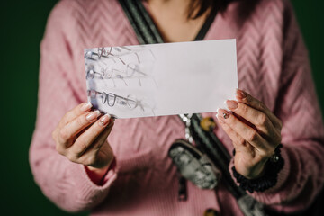 person holding a blank card