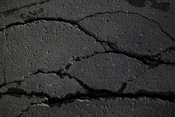 asphalt in cracks texture / abstract background cracks on asphalt road