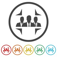 Assembly area ring icon, color set