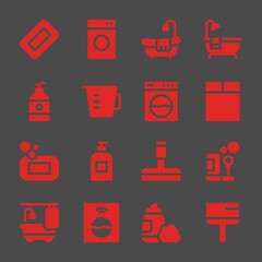 detergent web icons. Soap and Washing machine, Bathtub and Washing machine symbol, vector signs