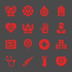 health care web icons. Care and Help, Hospital and Pharmacist symbol, vector signs