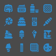 chocolate web icons. Chocolate and Cream, Waffle and Popsicle symbol, vector signs