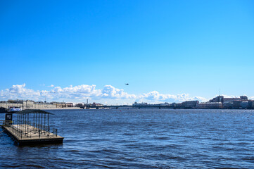 Victory Day. May 9. the flight of aircraft over the Neva. Saint Petersburg