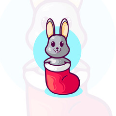 Bunny in Winter Cartoon