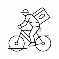 bike delivery line icon vector illustration