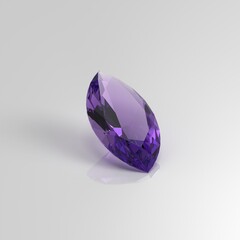 amethyst gemstone marquise 3D render