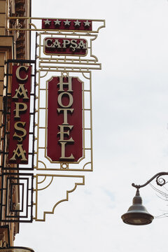 Hotel Capsa logo. outdoor photo taken on November 15, 2023 in Bucharest, Romania.