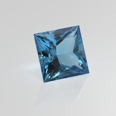 aquamarine gemstone princess 3D render