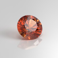 citrine gemstone round 3D render