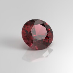 garnet gemstone round 3D render