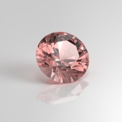 rose quartz gemstone round 3D render