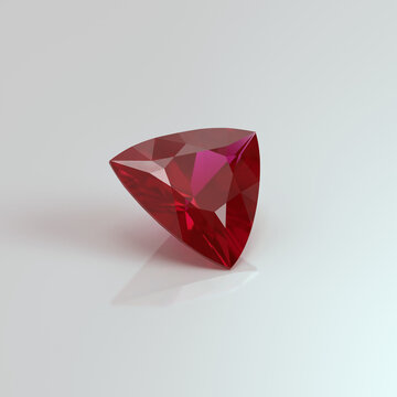 ruby gemstone trillion 3D render