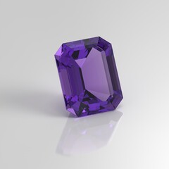 amethyst gemstone emerald 3D render