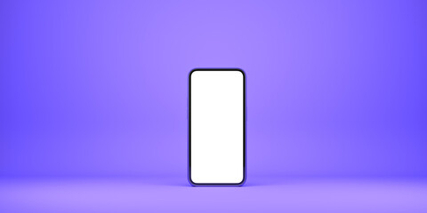Phone mockup display on bright background