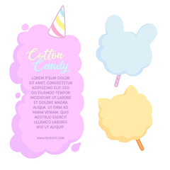 collection of cotton candy speech bubbles vector