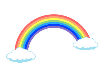 雲に架かる虹のイラスト