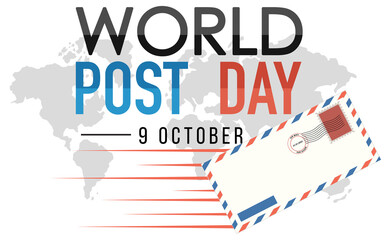 World Post Day banner with envelope