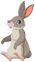 Cute bunny with gray fur