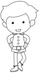Cute prince doodle outline for colouring