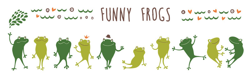 Set of frogs for your design.
