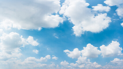 Naklejka na ściany i meble Blue sky and clouds with sun and daylight natural background.