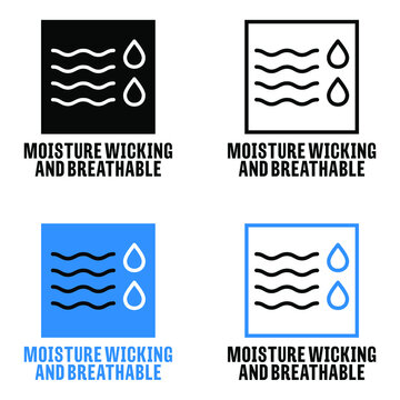 "Moisture wicking and breathable" vector information sign